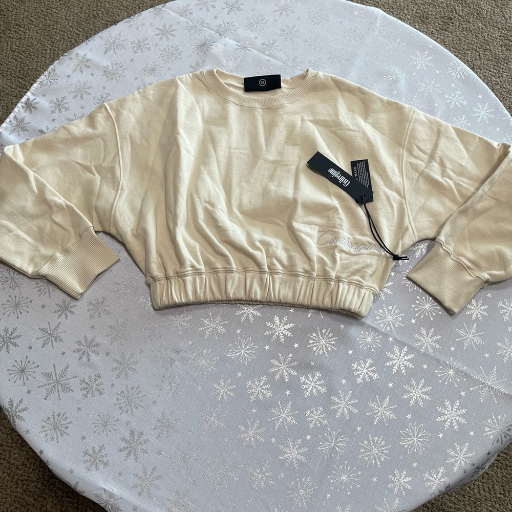 Women's Cream Crew Neck Sweater
